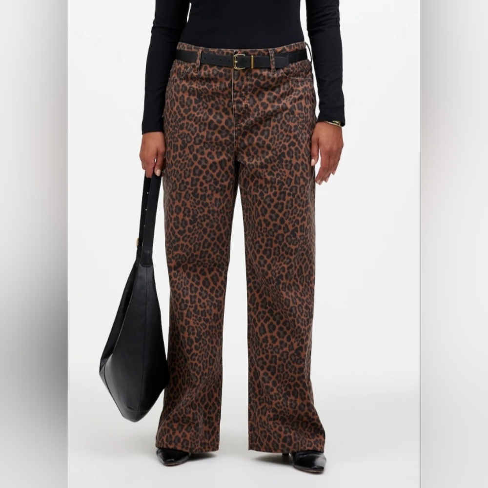 Madewell Leopard Baggy Jeans